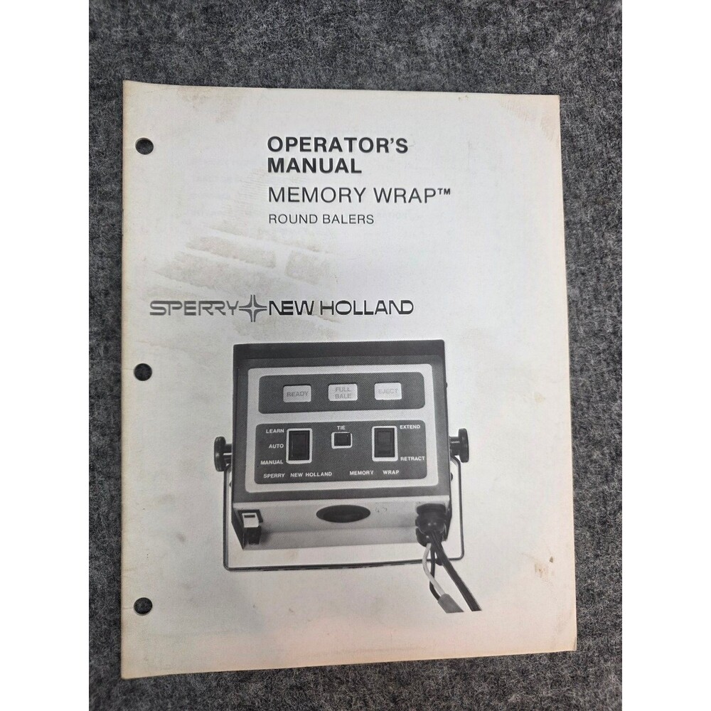 Sperry New Holland Memory Wrap Operator's Manual Round Balers